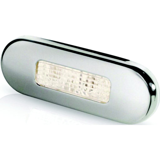 Hella 980869401 Oblong LED Surface Mount Courtesy Lamp, Warm White LEDs w/SS Rim