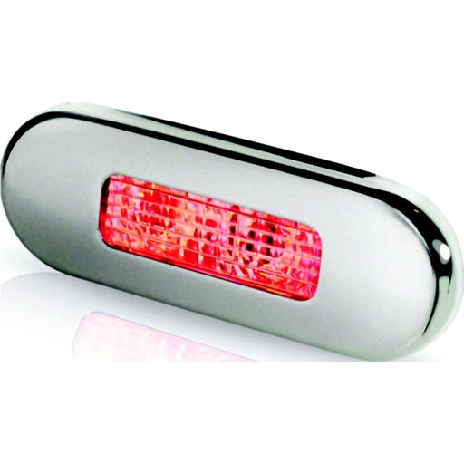Hella 980869501 Oblong LED Surface Mount Courtesy Lamp, Red LEDs w/SS Rim