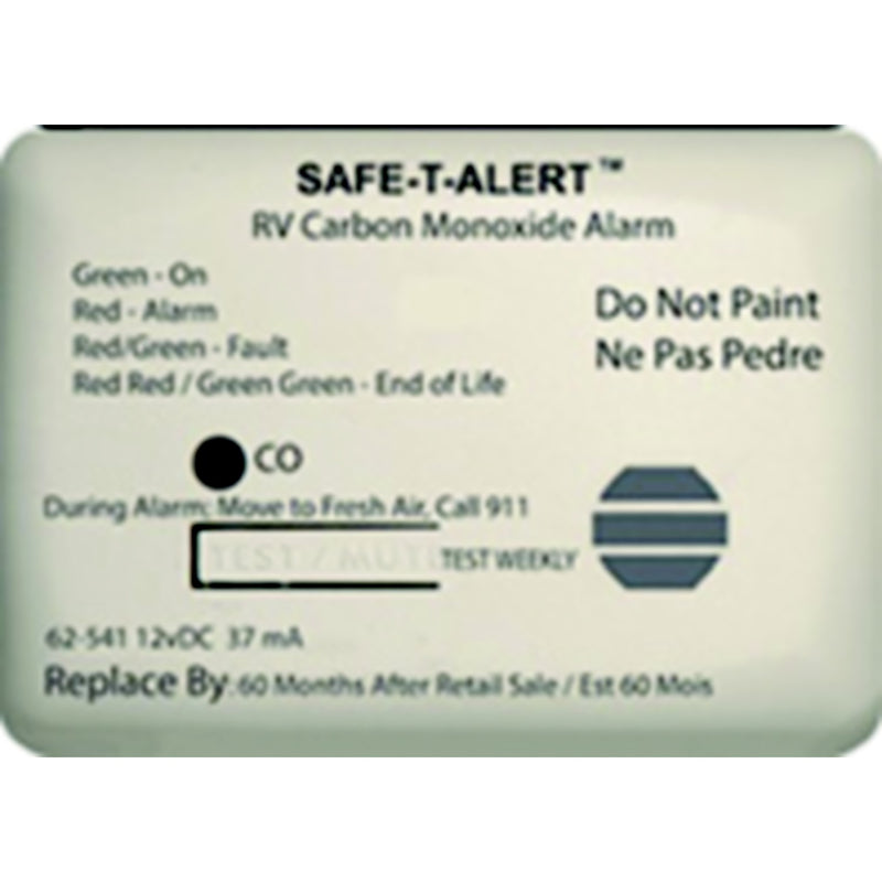 Safe-T-Alert 62541 62 Series Carbon Monoxide Alarm, Surface Mt, White