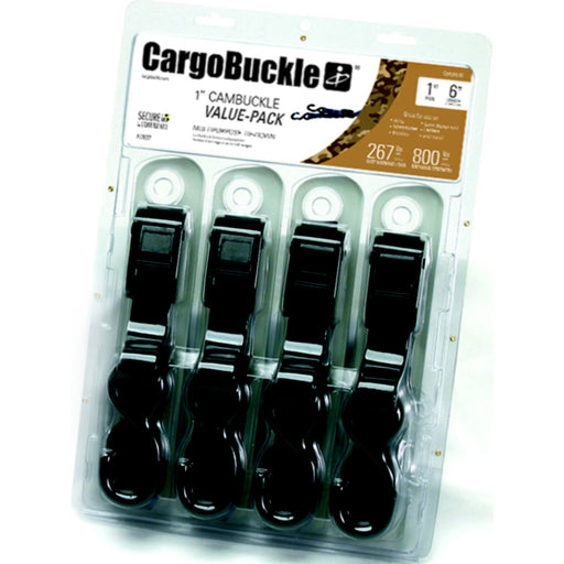 CargoBuckle Cam Buckle Tie-Down Value Pack 1" x 6' (4 Per Pack)