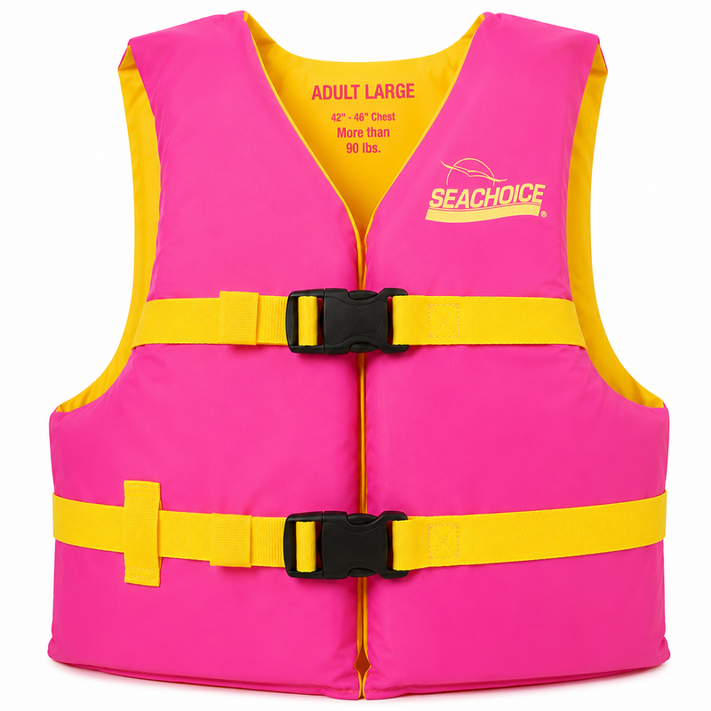 Seachoice 85159 General Purpose Life Vest - Level 70, Adult L, Pink