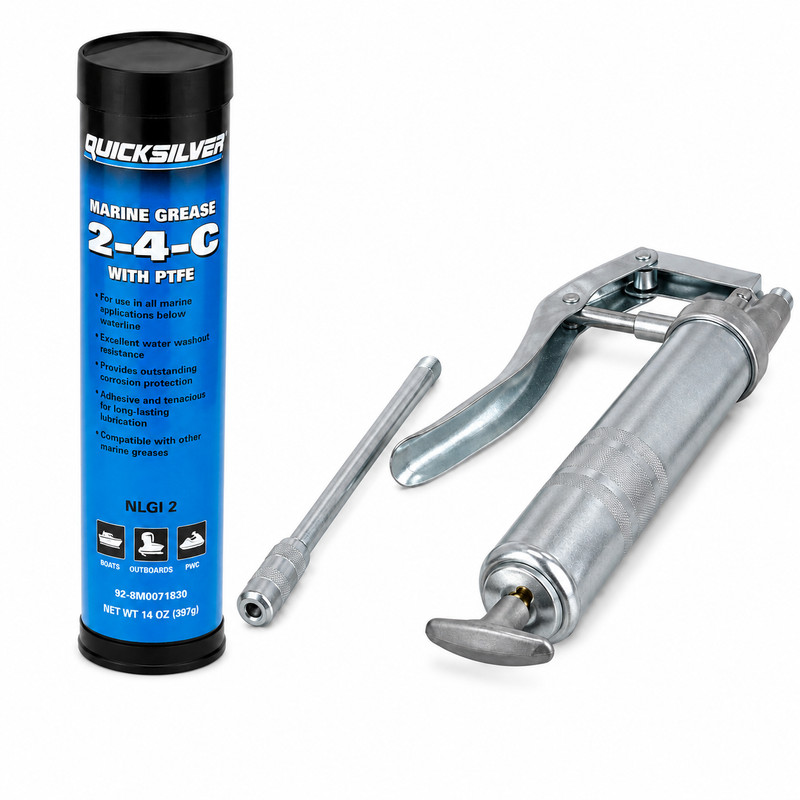 Quicksilver 74057Q5 2-4-C Marine Grease Gun Kit – Pistol Grip with 3 oz Cartridge