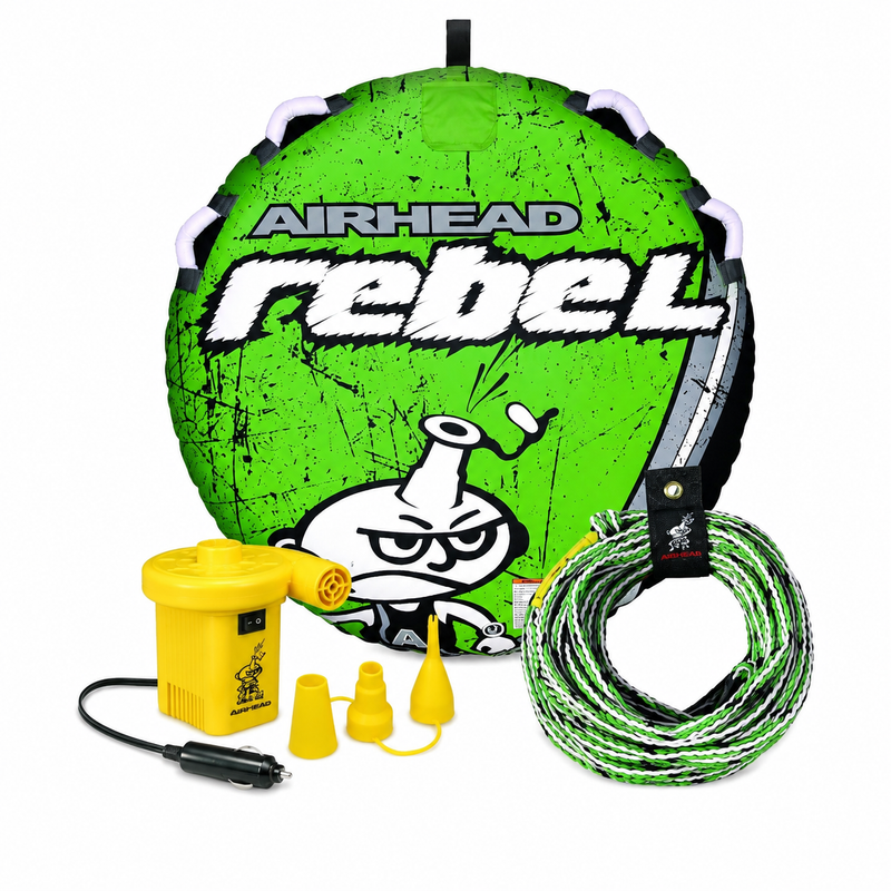 Airhead REBEL Towable Tube Kit with Pump & Tow Rope