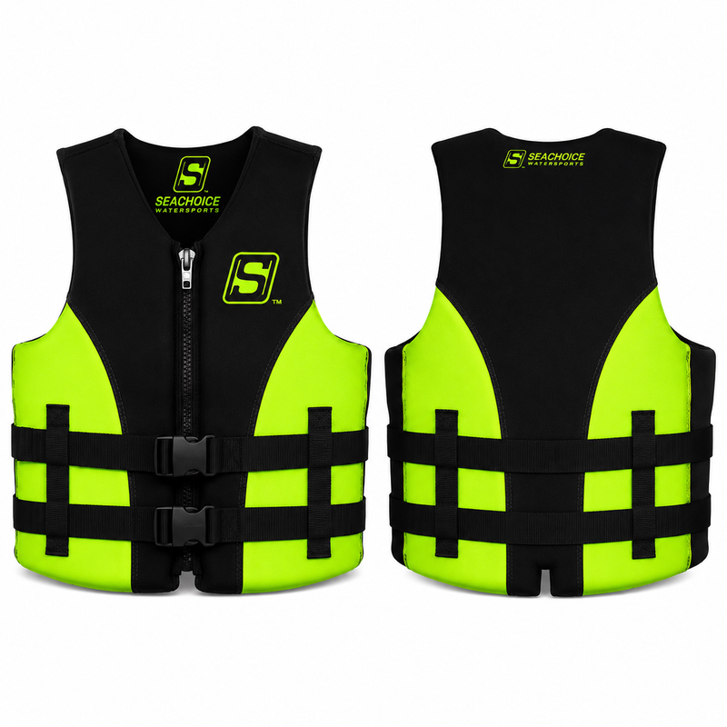 Seachoice 85144 Evoprene Multi-Sport Life Jacket – S | Green/Black | USCG Level 70