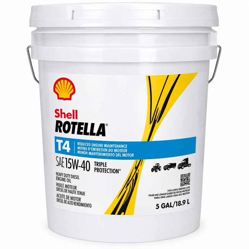 Shell Rotella T4 Triple Protection 15W-40 Diesel Engine Oil | 18.9 L Pail | 028-7932-6