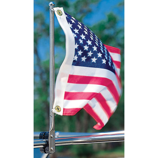 Taylor Stainless Steel Rail Mount Pulpit Staff 15" Long With Nylon Rail Clamp for 7/8" to 1-1/4" Rails