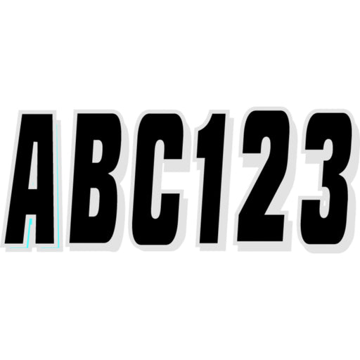 Hardline Series 320 Registration Kit, Solid Color Block Font With Drop Shadow (Includes 4 Sets of 3" A-Z, 0-9), Black/Silver