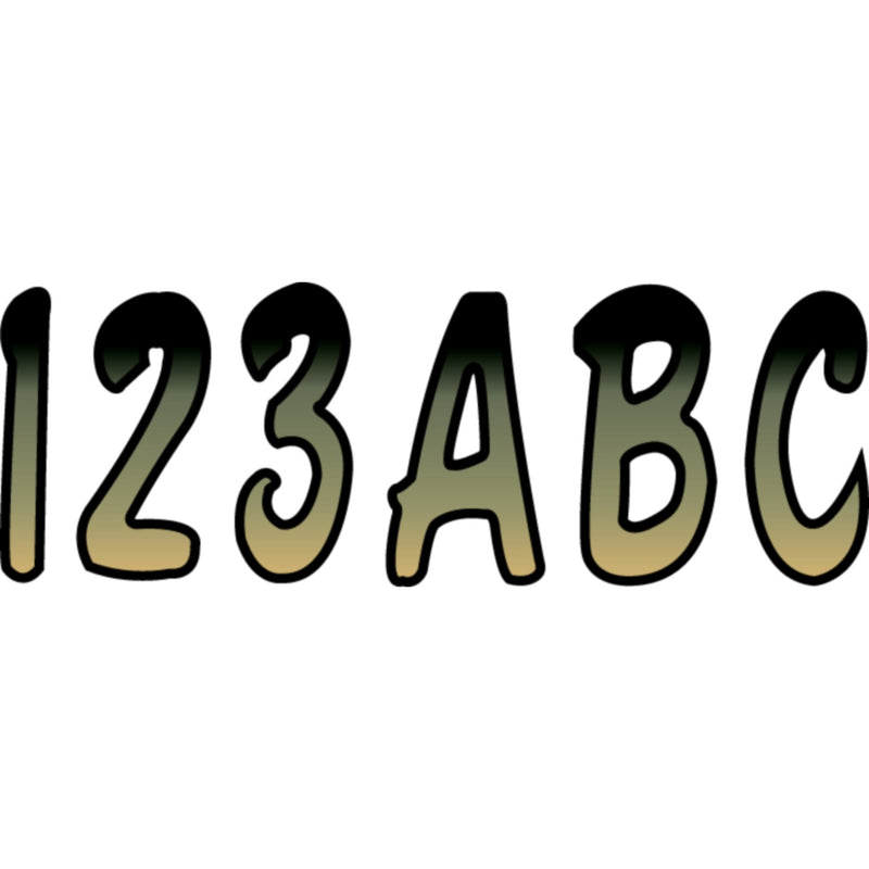 Hardline Series 200 Registration Kit, Cursive Font With Top to Bottom Color Gradations (Includes 4 Sets of 3" A-Z, 0-9)