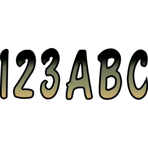 Hardline Series 200 Registration Kit, Cursive Font With Top to Bottom Color Gradations (Includes 4 Sets of 3" A-Z, 0-9)