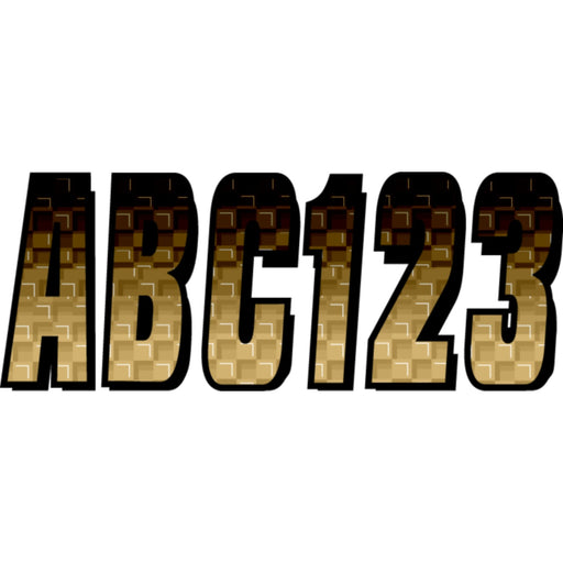 Hardline Series 300 Registration Kit, Carbon Fiber With Block Font and Top to Bottom Color Gradations (Includes 4 Sets of 3" A-Z, 0-9)