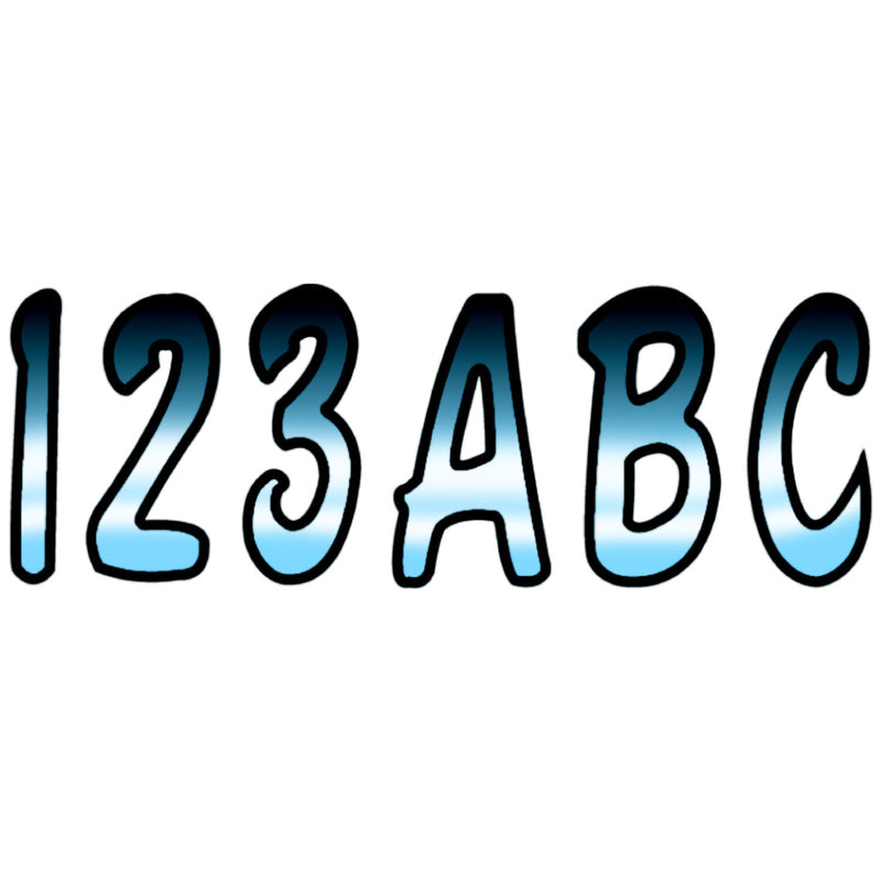 Hardline Series 200 Registration Kit, Cursive Font With Top to Bottom Color Gradations (Includes 4 Sets of 3" A-Z, 0-9)