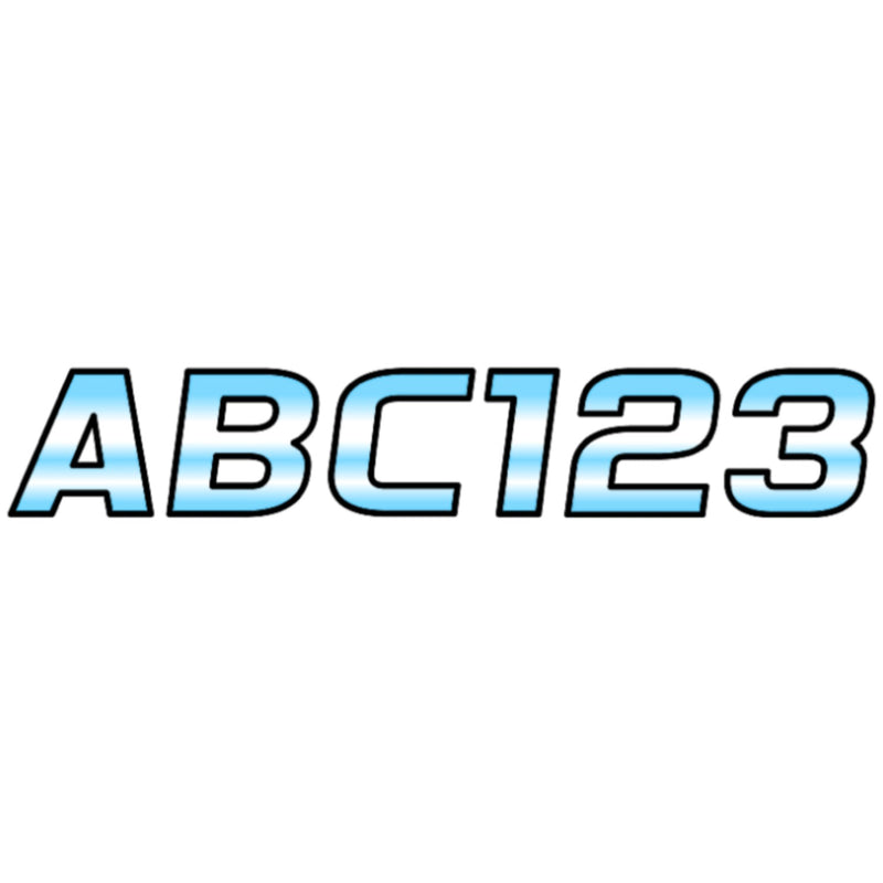 Hardline Series 700 Registration Kit, Solid Fill Colors With Black Outlines and Slanted European Font (Includes 4 Sets of 3" A-Z, 0-9)