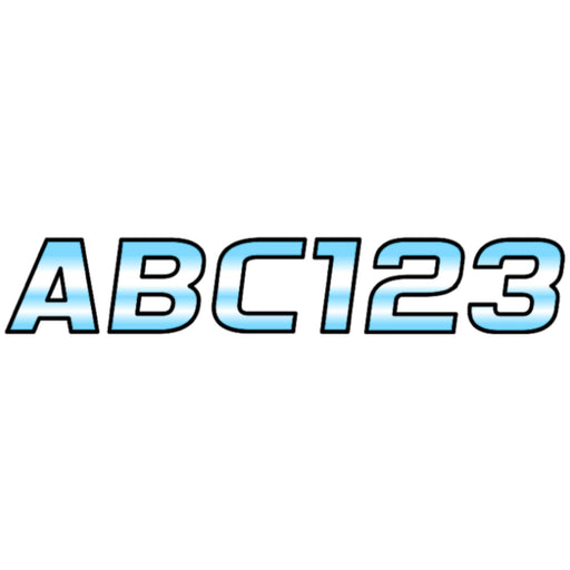 Hardline Series 700 Registration Kit, Solid Fill Colors With Black Outlines and Slanted European Font (Includes 4 Sets of 3" A-Z, 0-9)