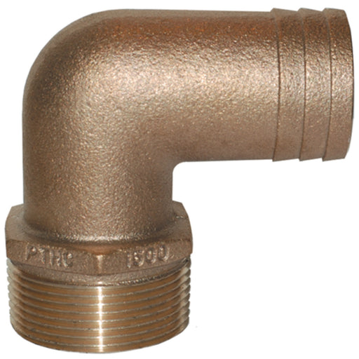 Groco PTHC Bronze Standard Flow 90° Pipe-To-Hose Adapter With NPT Thread