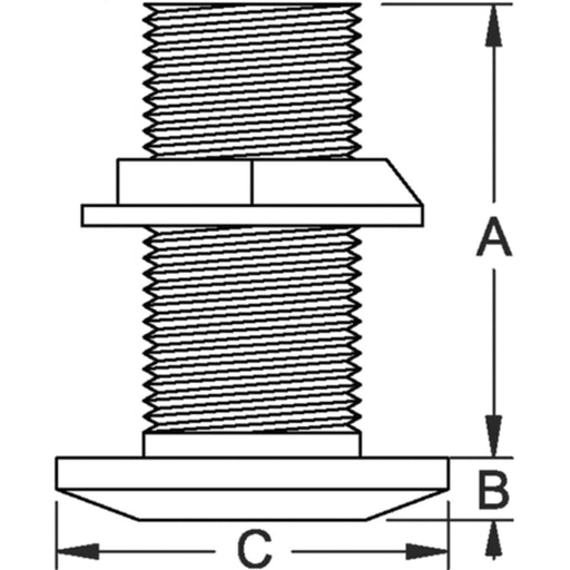 Groco TH Bronze Standard Length Thru-Hull With Nut, NPS Thread