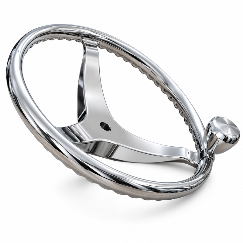 Lewmar SWR 13.5" Stainless Steering Wheel – 316 SS, Deep Dish, Non-Magnetic, 1/2" UNC Nut Set
