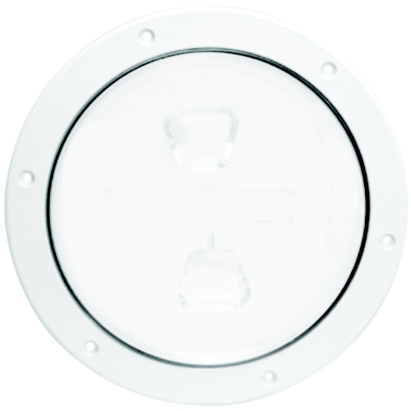 Beckson Screw Out Deck Plate With Standard Trim Ring, Dimple Center