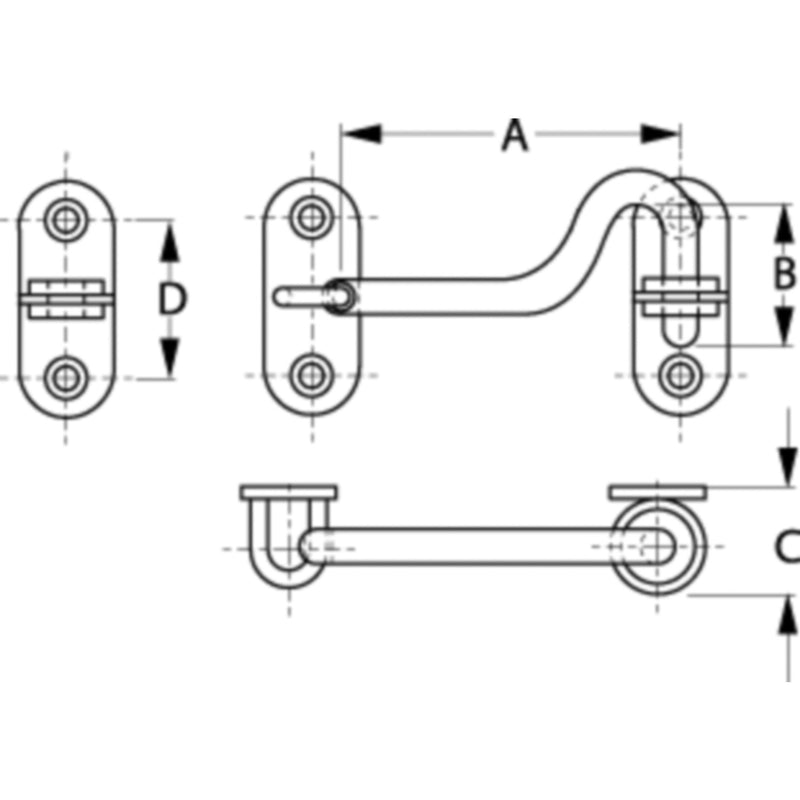 Door Hook SS 3-1/4" w/Staples