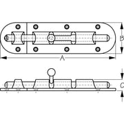 SeaDog 2212431 Heavy Duty Barrel Bolt, Investment Cast 316 Stainless Steel