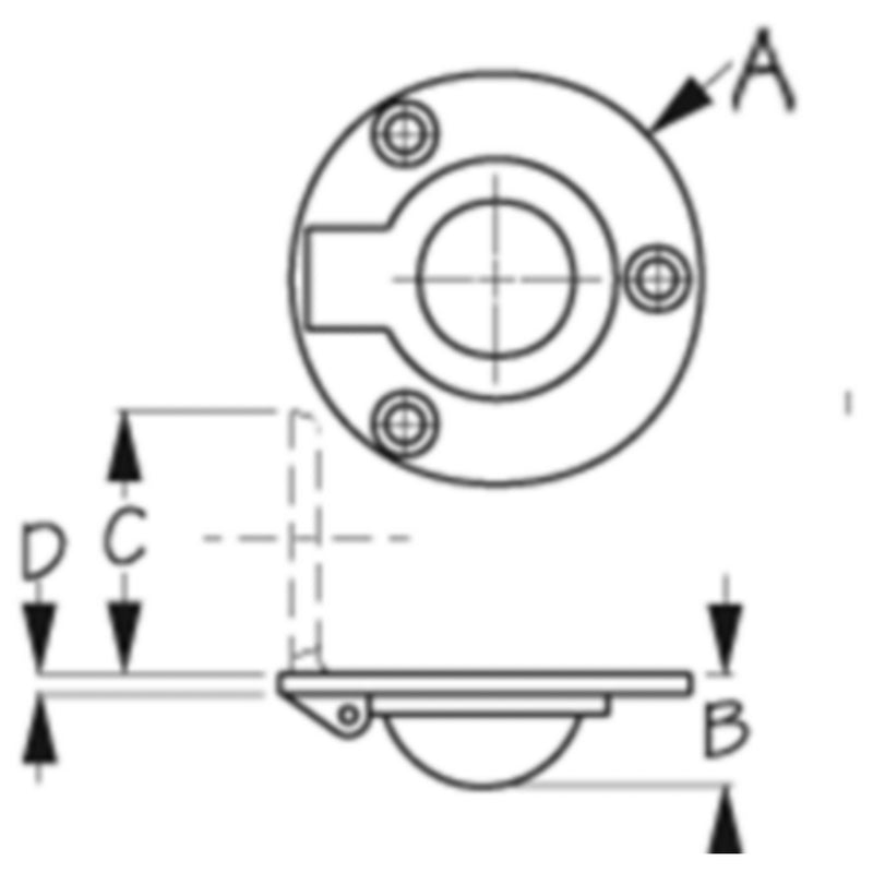 Sea-Dog 2224601 Chrome/Brass Round Lift Ring, 1-5/8" Diameter.