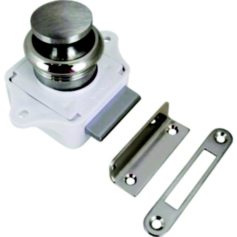 Seadog 2253001 Push Button Rim Latch, A: 1-15/16" , B:1-7/8", C:2-1/16", D:1", #6 RH