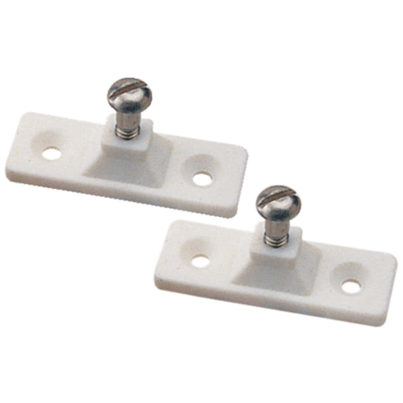 Side Mount Deck Hinge, 2-Hole, White, Pair