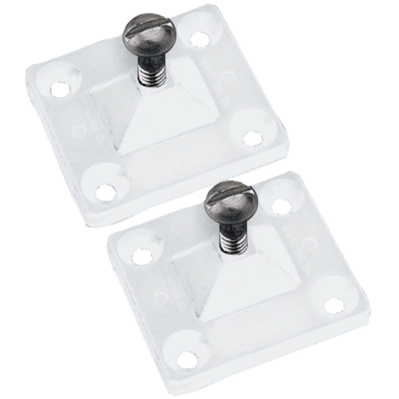 Side Mount Deck Hinge, 4-Hole, White, Pair