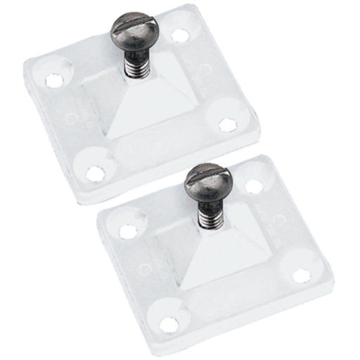 Side Mount Deck Hinge, 4-Hole, White, Pair
