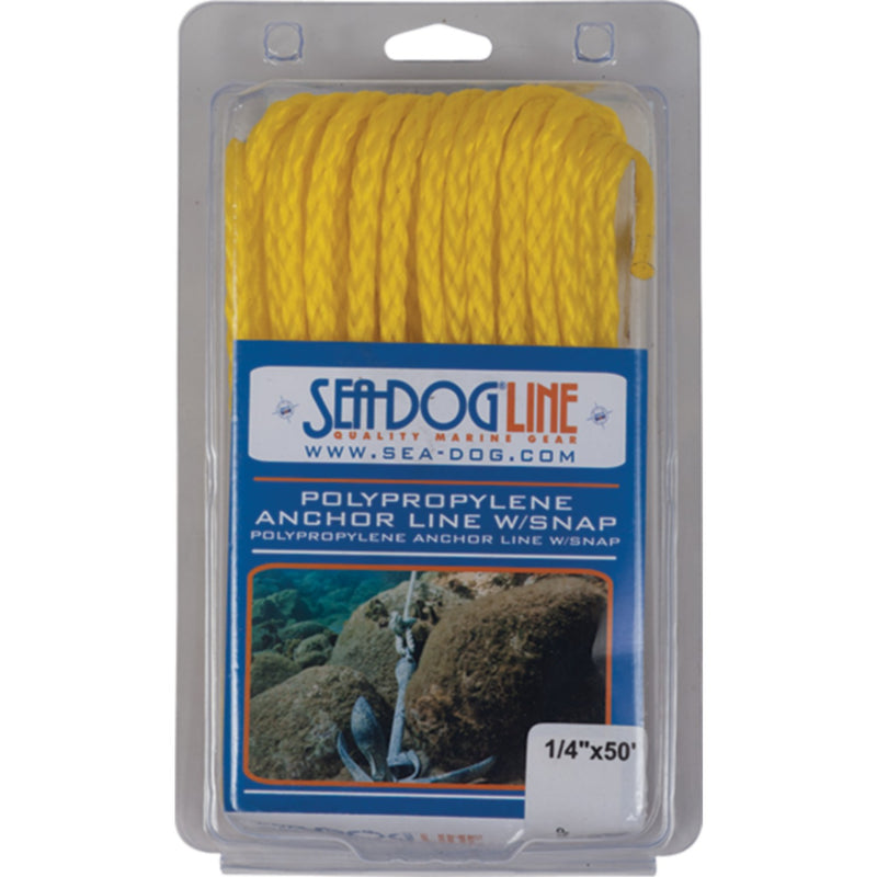Sea Dog Hollow Braid Poly-Pro Anchor Line With Steel Snap