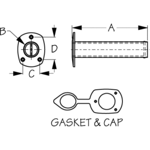 Dock Edge 3251731 Economy Flush Mount Rod Holder With Cap