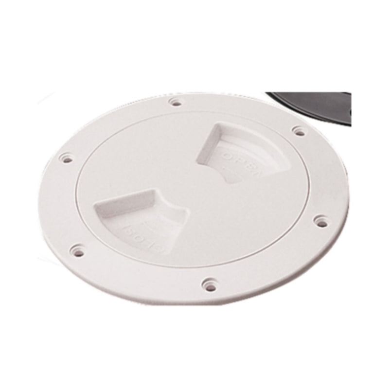 Seadog 3361401, Smooth Finish Quarter-Turn Deck Plate,White,, A:4-1/2" , B:6-1/8", C:4-1/2", D:5-3/8