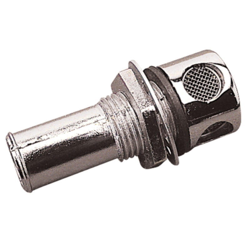 Straight Gas Tank Vent, Chrome Zinc, Carded