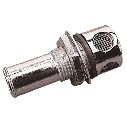 Straight Gas Tank Vent, Chrome Zinc, Carded