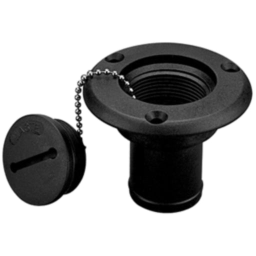 Sea-Dog 3570101 Gas Deck Fill Fiberglass Nylon w/Red Slotted Cap,A: 1-1/2"Hose, B:2-1/2", C: 3-3/8", #10 FH