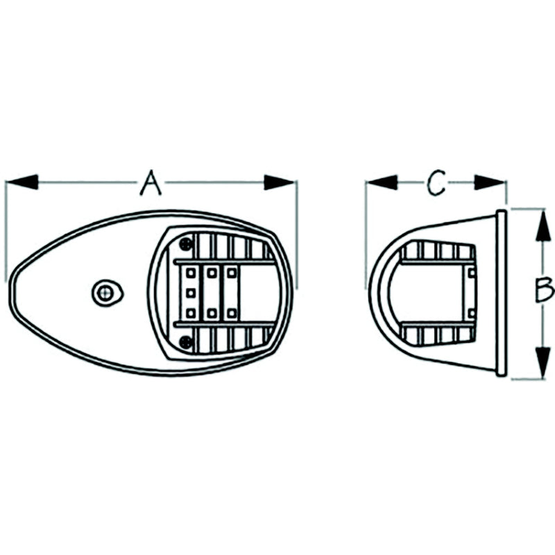 Sea-Dog 4000711 LED Side Mount Lights, A:3-7/8", B:2-1/4", C:1-7/8", 12V, White