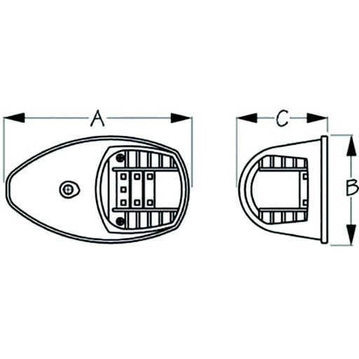 Sea-Dog 4000701 LED Side Mount Lights, , A:3-7/8", B:2-1/4", C:1-7/8", 12V, Stainless