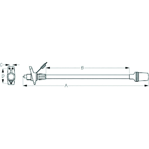 Sea-Dog 4001121 Removable All Around Light, A: 24-7/8" , B:16-1/2", C:5/8", D:2-7/8",12V, #8 FH