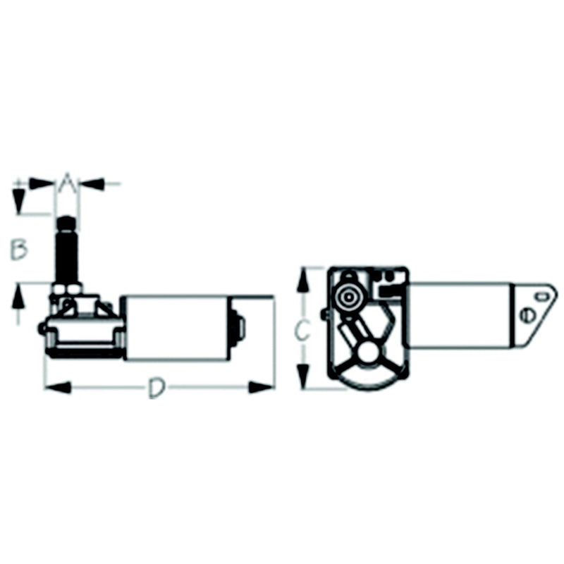 SeaDog Stamped Powder Coated Steel & 304 Stainless 12V MRV Wiper Motor | Black Finish