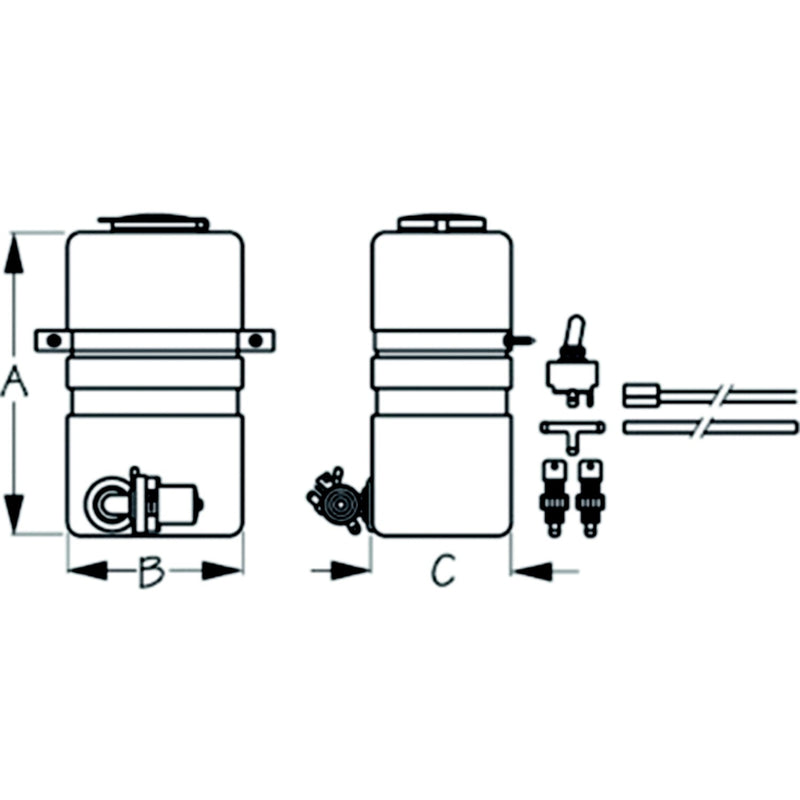 SeaDog 414900-3 Complete Windshield Washer 12V Kit | #10 Fastener