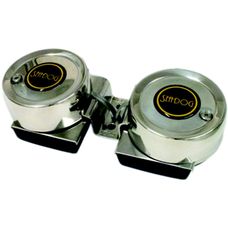 SeaDog 431125 Max Blast Twin Mini 6 Amp 12V Compact Horn | Stamped 304 Stainless Cover