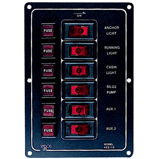6 Switch Illiminated Switch Panel, Vertical