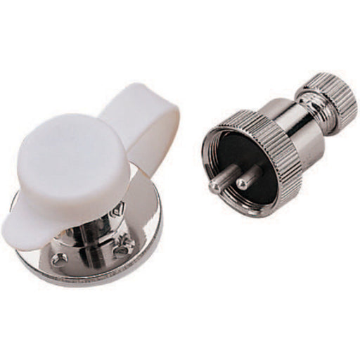 SeaDog 426262 Polarized 3 Amp 2 Pin Electrical Outlet | #6 Fastener | Cast Brass & Chrome Plated