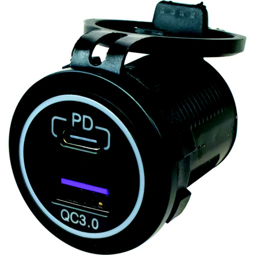 SeaDog 4265101 Power Socket w/o Light -USB 3.0 & USB-C