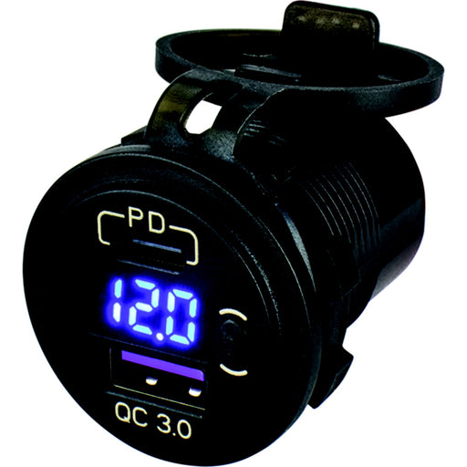 Seadog XXX USB 3.0 & USB-C Power Socket w/Volt Meter