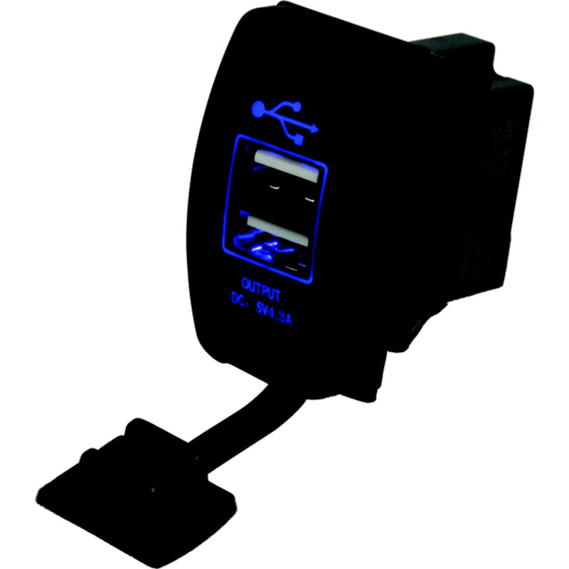 SeaDog 426520 Double USB 12V to 24V Input Rocker Switch Power Socket