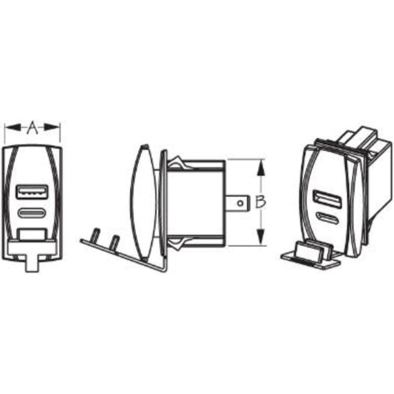 Sea-Dog 4265211 USB & USB-C Rocker Switch Style Power Socket