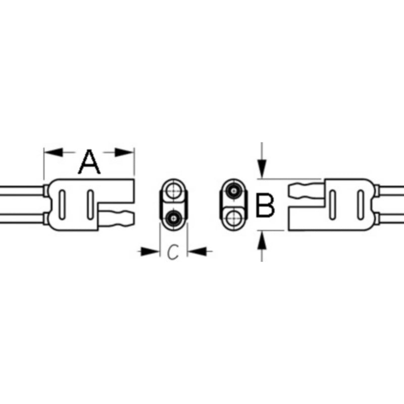 2 Wire Polarized Connector w/Leads