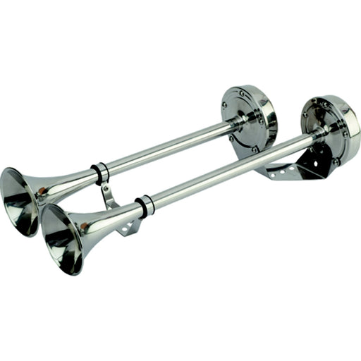 SeaDog 431540 Maxblast 5 Amp 123 DB 24V Dual 18-1/4" Trumpet Horn | Stainless & Molded Motor Housing