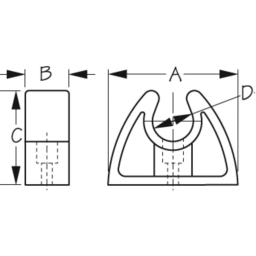 Pole Storage Clip 3/4 2/Cd
