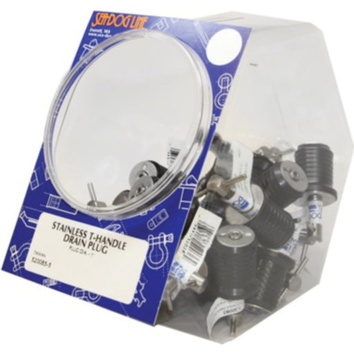 Seadog 5200855 Stainless Tee Handle Drain Plug, 1", 25 pc Display